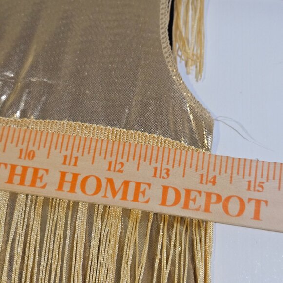 Flapper Dress Girls Size M (7-9) Gold Halloween New Years Eve Play Costume 1920s - Picture 5 of 7